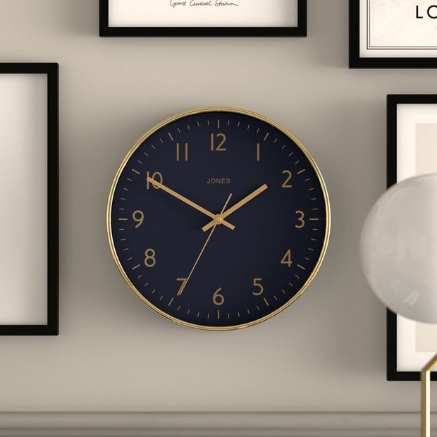 Jones Clocks gold wall clock 30cm, UK version