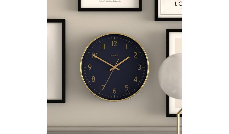 Jones Clocks gold wall clock 30cm, UK version