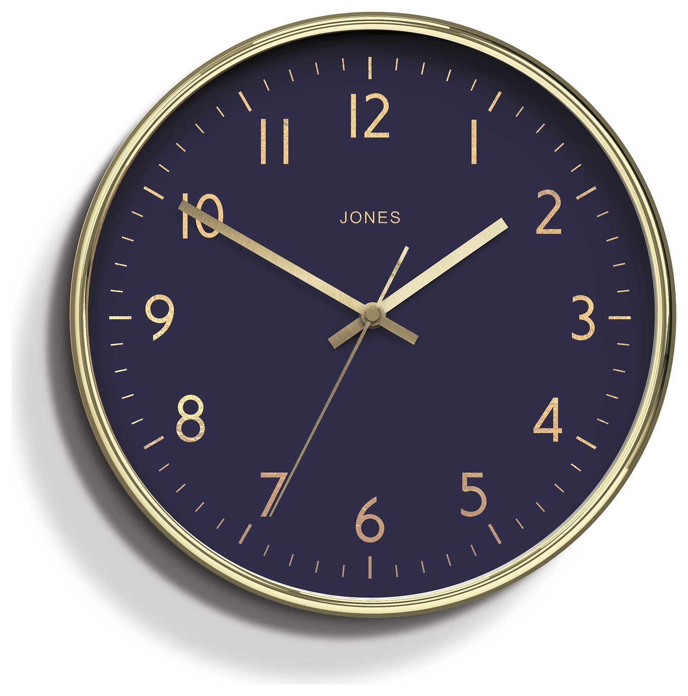 Jones Clocks gold wall clock 30cm, UK version