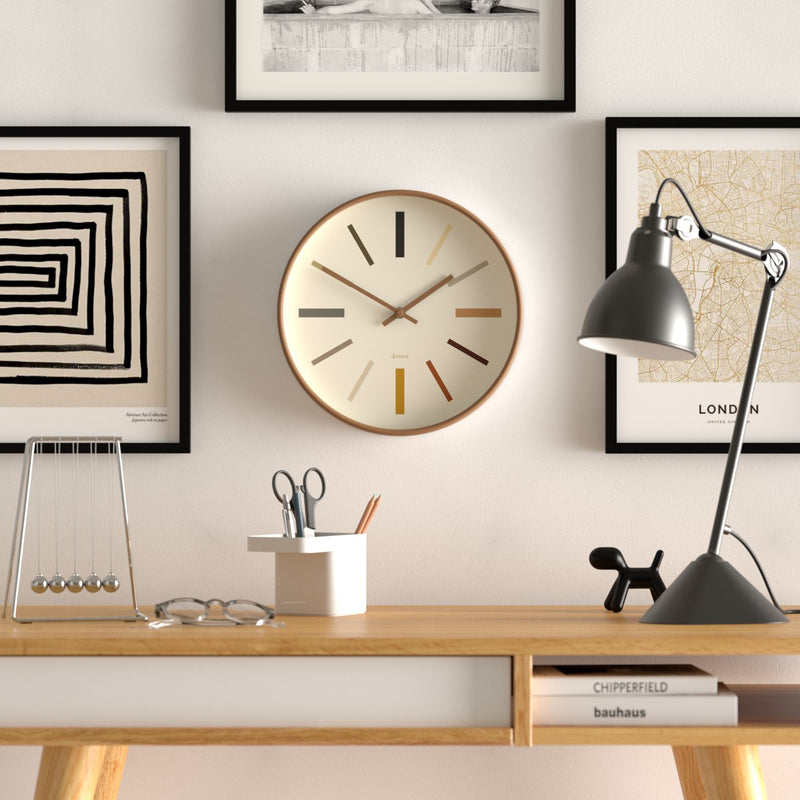 Jones wall clock Kiwi Brown 30cm, UK version