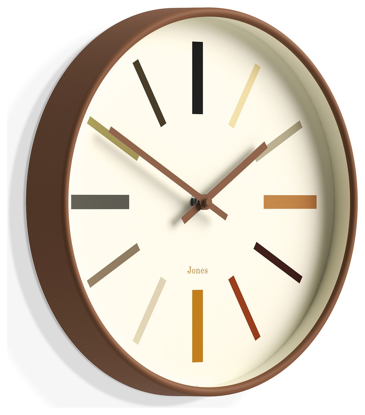 Jones wall clock Kiwi Brown 30cm, UK version