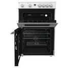 Hisense 60cm double oven electric cooker in white, UK version