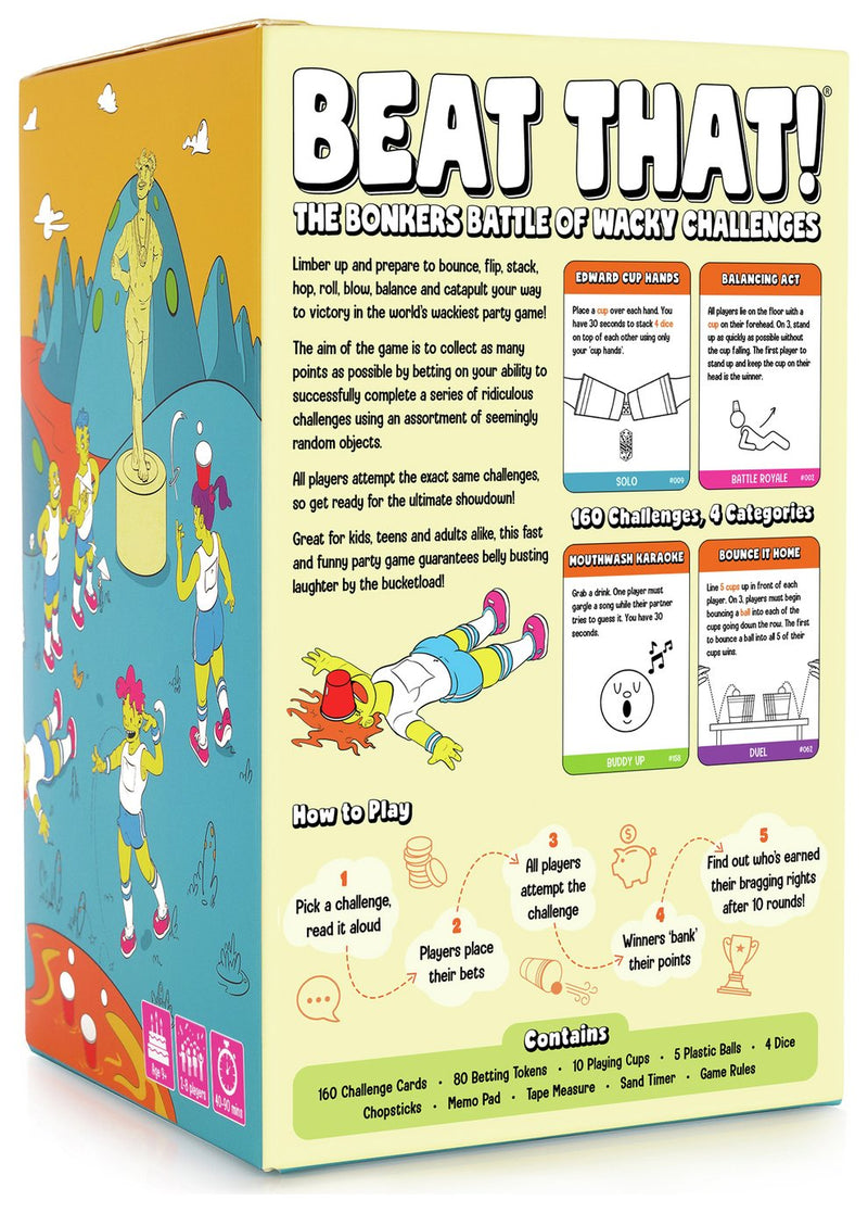 Beat That! wacky challenges party game - British product