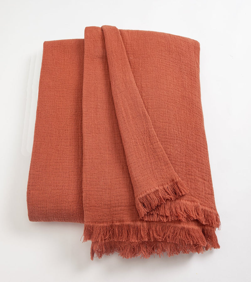 Habitat cotton throw terracotta 150x200cm, UK version