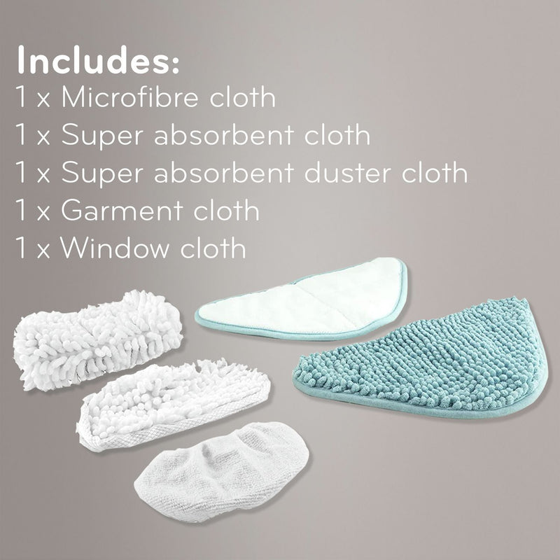 H2O steam mop replacement cloths pack of 5, UK version