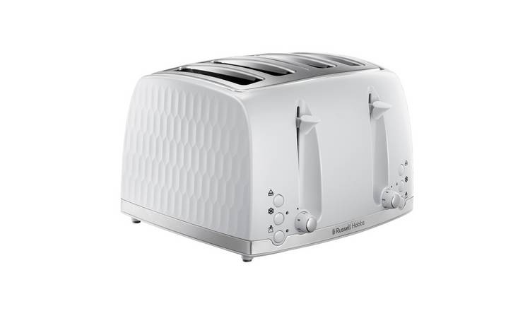 Russell Hobbs Honeycomb 4 slice toaster white (British brand)