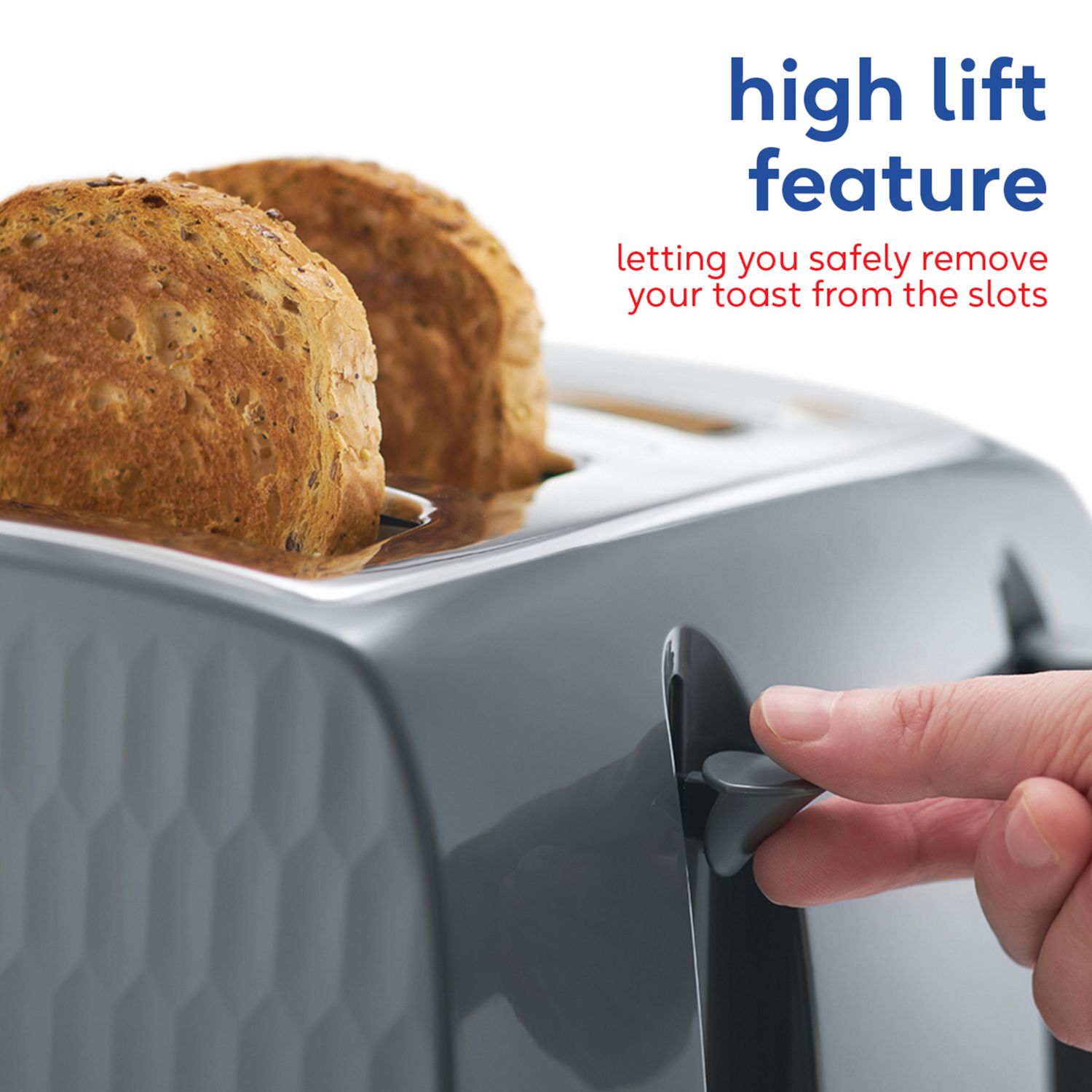 Russell Hobbs Honeycomb 4 slice toaster grey (British brand)