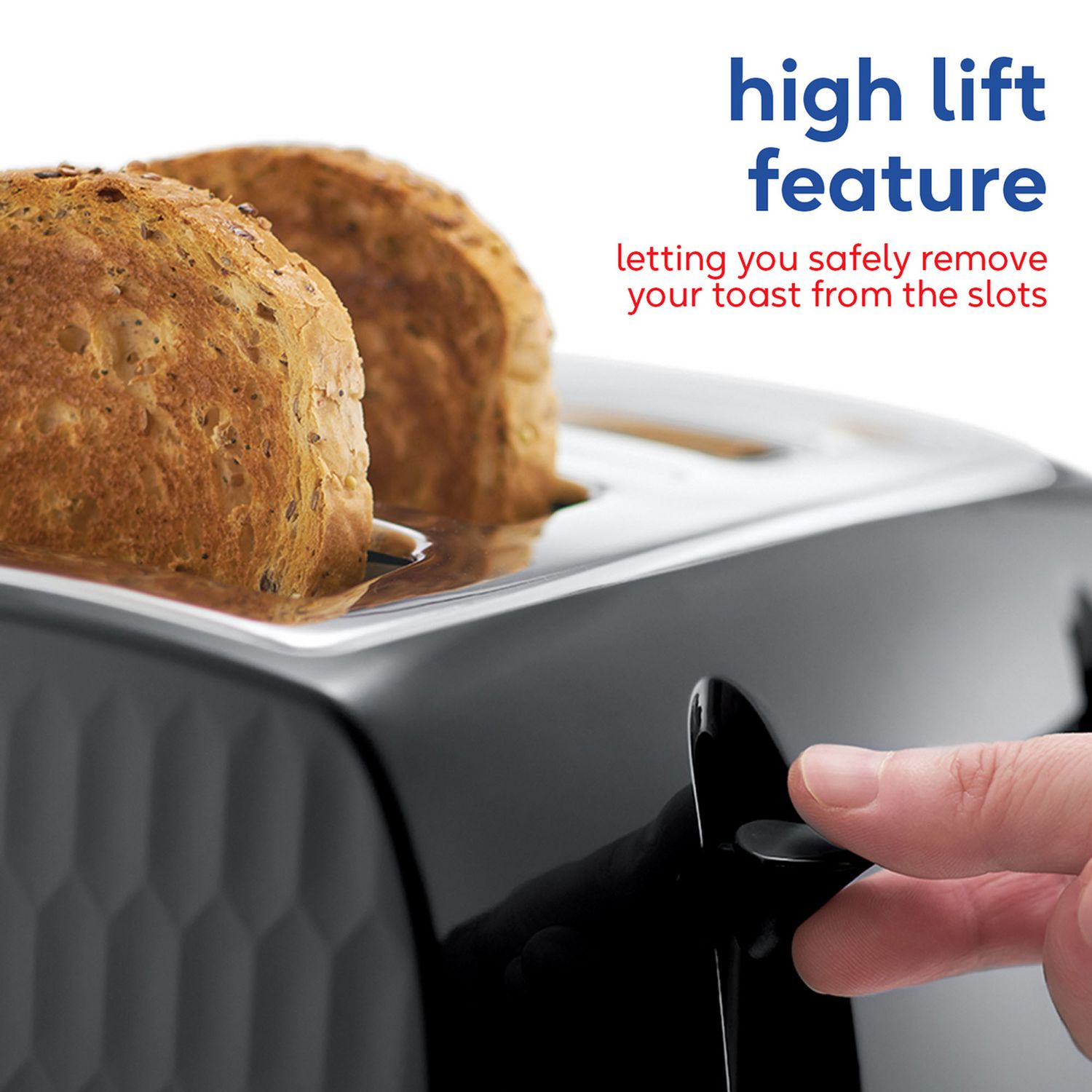 Russell Hobbs Honeycomb 4-slice toaster black, imported from the UK