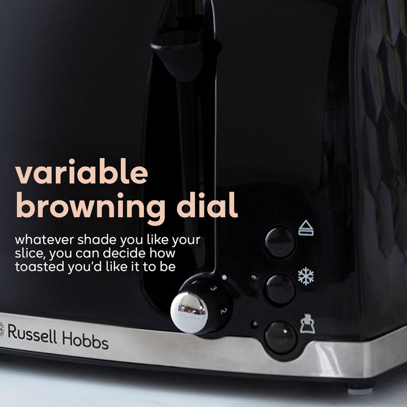 Russell Hobbs Honeycomb 4-slice toaster black, imported from the UK