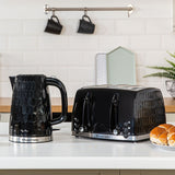 Russell Hobbs Honeycomb 4-slice toaster black, imported from the UK