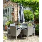 Argos Home grey 6-seater rattan effect patio set - British product