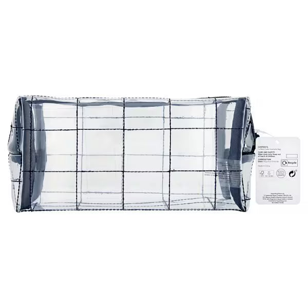 Superdrug cosmetic bag navy cube clear - British product