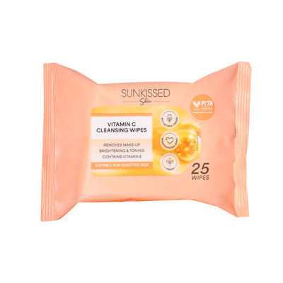 Superdrug Sunkissed Skin Vitamin C Cleansing Wipes 25 Pack- Buy online at McGrocer