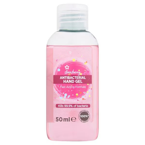 Superdrug Strawberry Antibacterial Hand Gel 50ml (British brand)