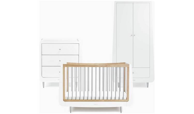 Snuzkot Skandi 3 Piece Nursery Furniture Set - White & Grey