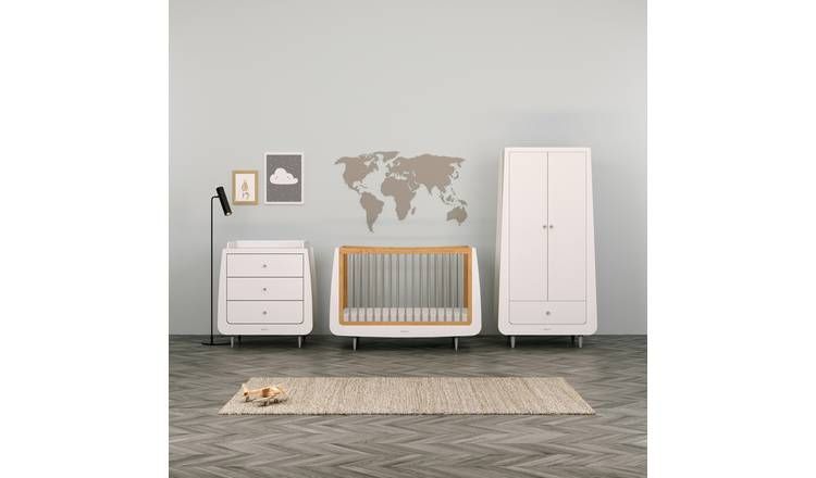 Snuzkot Skandi 3 Piece Nursery Furniture Set - White & Grey