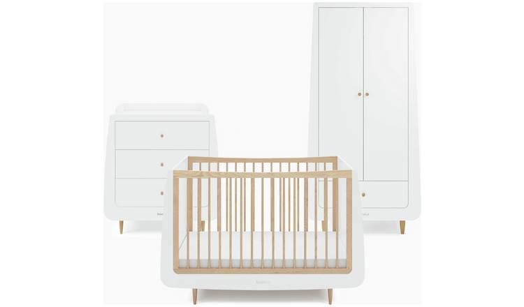 Snuzkot Skandi Cot Bed Nursery Furniture Set-White & Natural GOODS Argos