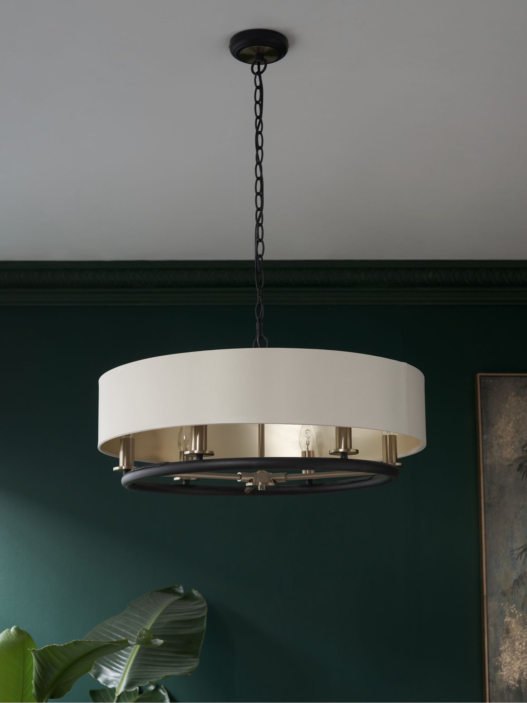 Black chandelier ceiling light 6-light Hudson - British product