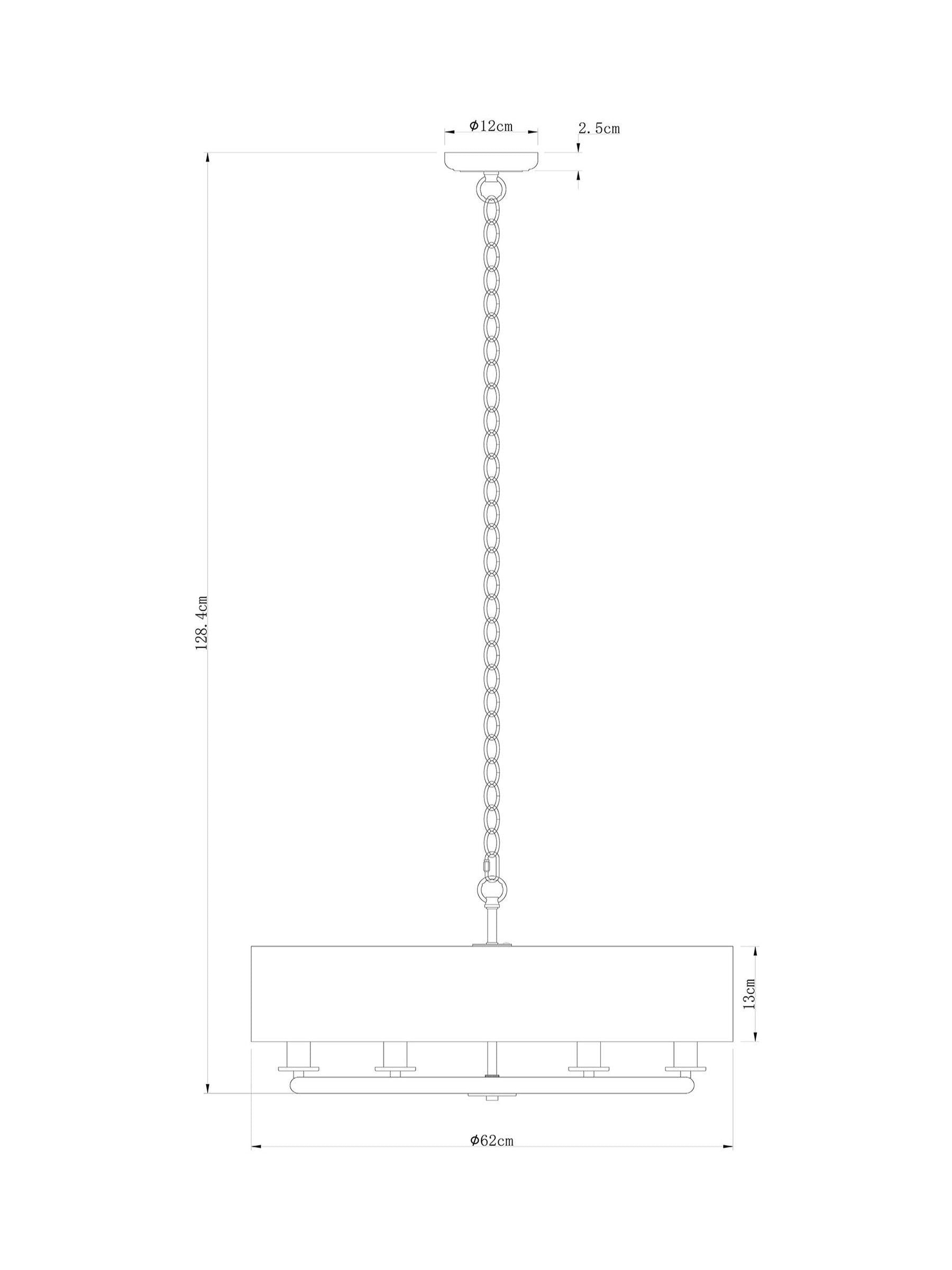 Black chandelier ceiling light 6-light Hudson - British product