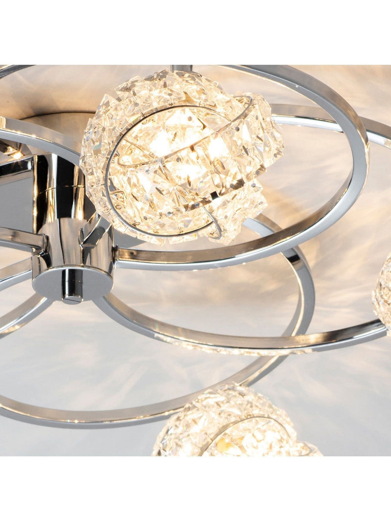 Gallery Home chrome flush ceiling light 5-light (British brand)
