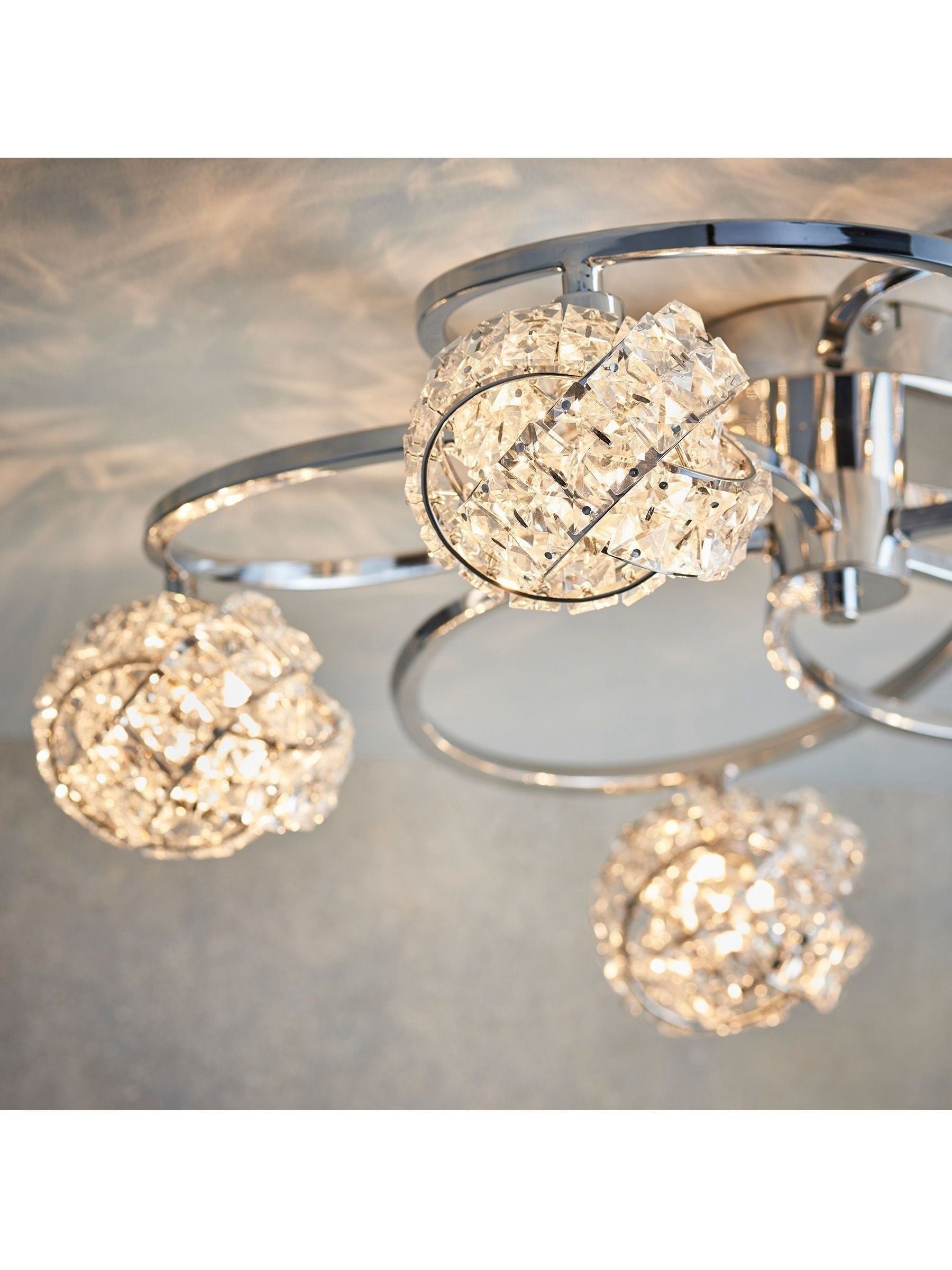 Gallery Home chrome flush ceiling light 5-light (British brand)