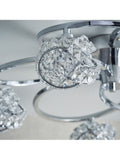 Gallery Home chrome flush ceiling light 5-light (British brand)