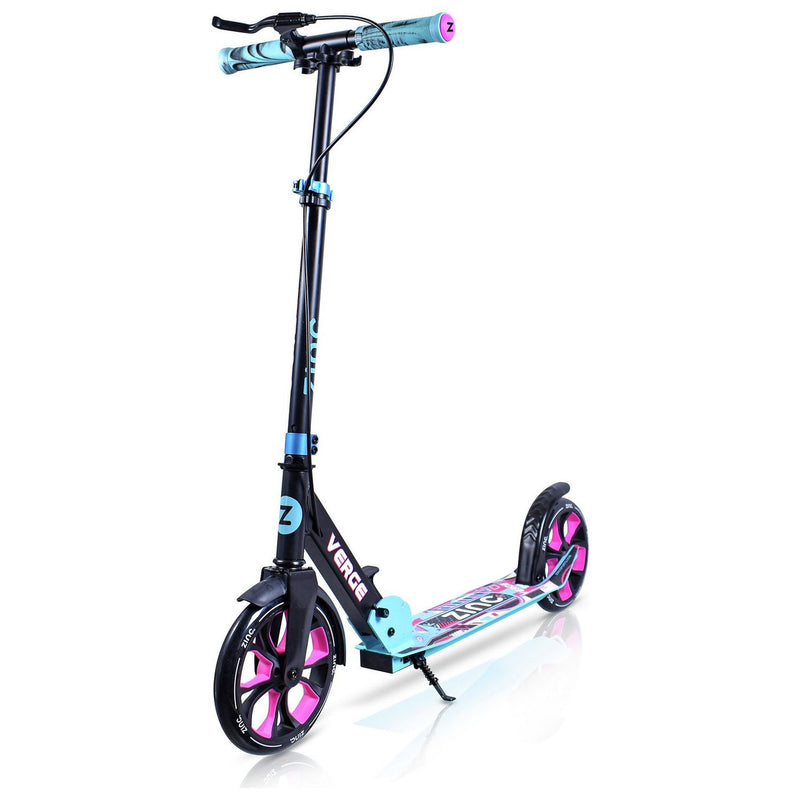 Zinc Verge Pro foldable big wheel scooter pink and blue - British product