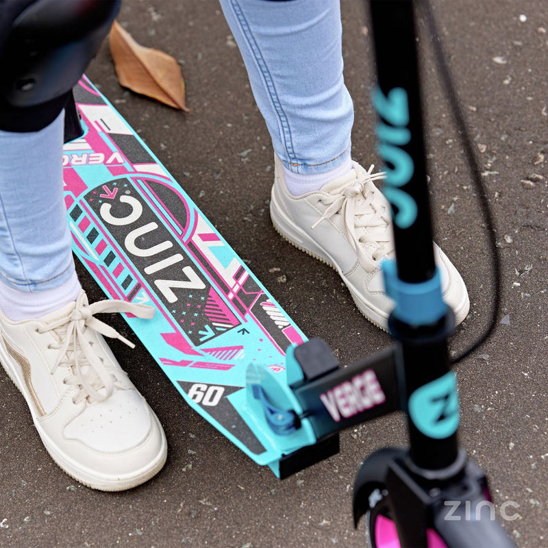 Zinc Verge Pro foldable big wheel scooter pink and blue - British product