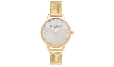 Argos Olivia Burton Classics White & Gold Mesh Watch- Buy online at McGrocer