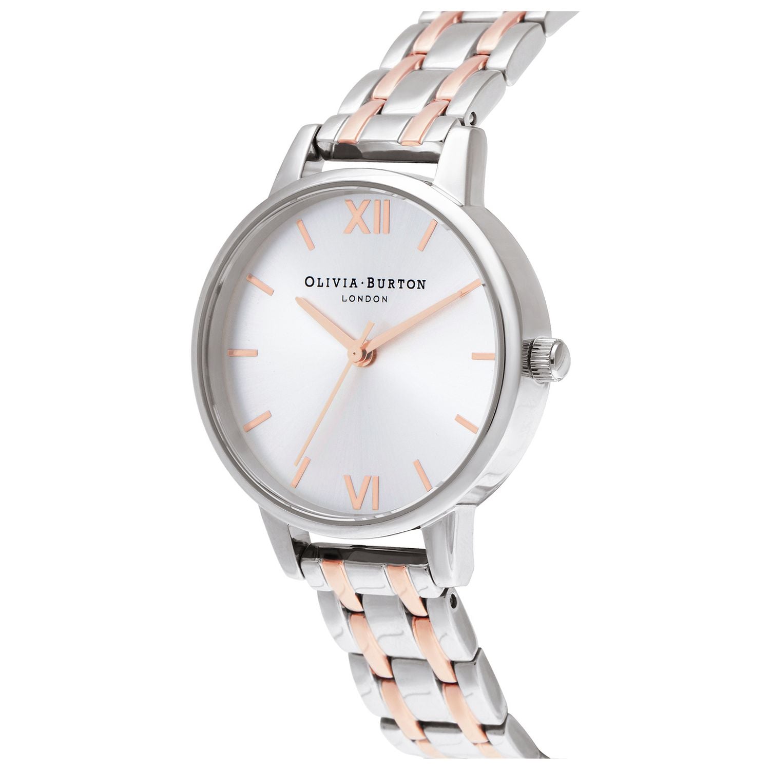 Olivia Burton Silver Carnation Gold Bracelet Watch, UK version