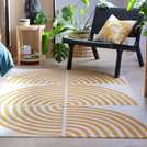 Habitat Global Swirl Yellow Cotton Flatweave Rug 120x170cm, UK version