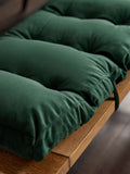 Olive Green Velvet Bench Cushion with Tie Fastening, imported from the UK