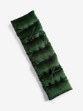 Olive Green Velvet Bench Cushion with Tie Fastening, imported from the UK