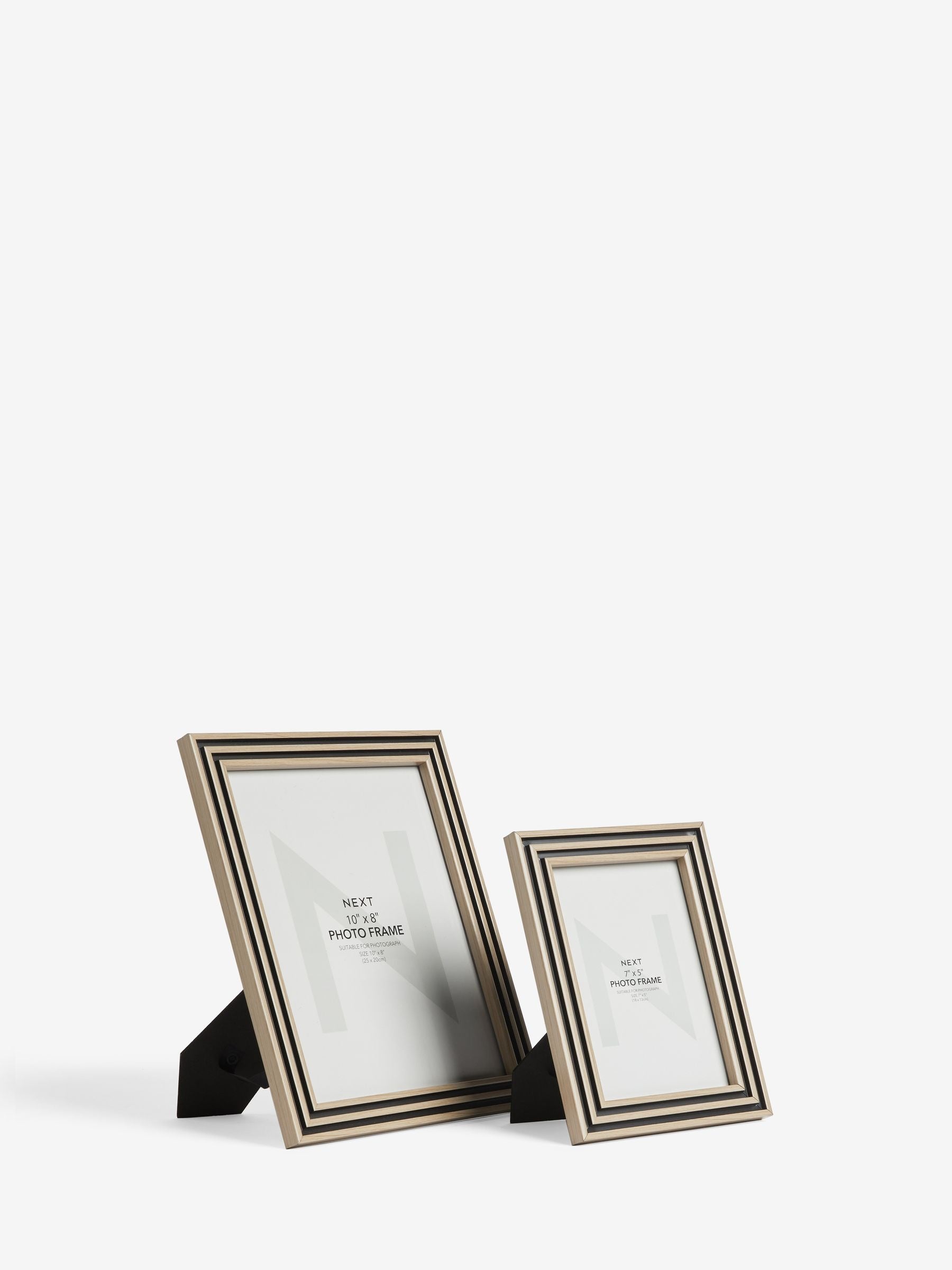 Natural and black two tone photo frame set of two (British brand)
