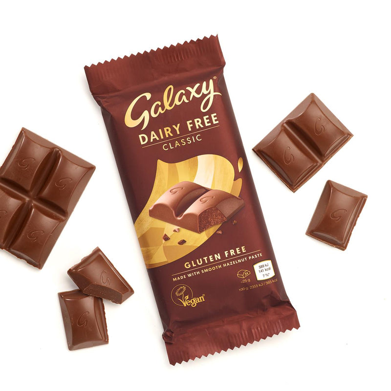 Galaxy dairy free chocolate bar classic 100g, imported from the UK