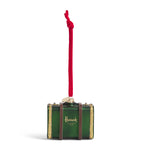 Harrods handcrafted glass suitcase tree decoration (British brand)