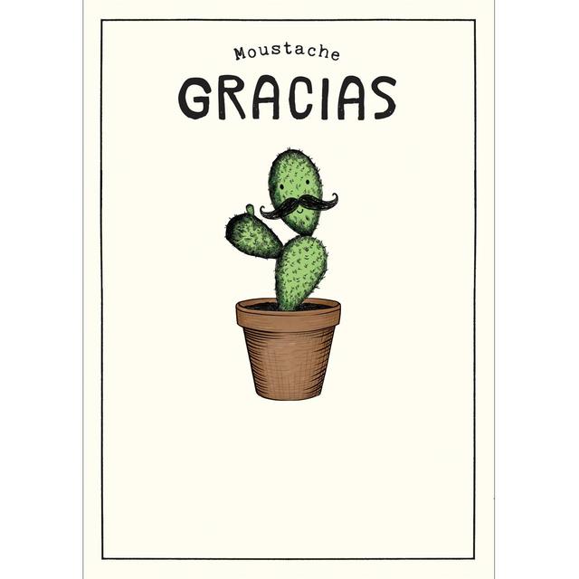 Moustache Gracias Thank You Card