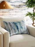 Blue haze velvet stripe cushion 40x59cm - British product