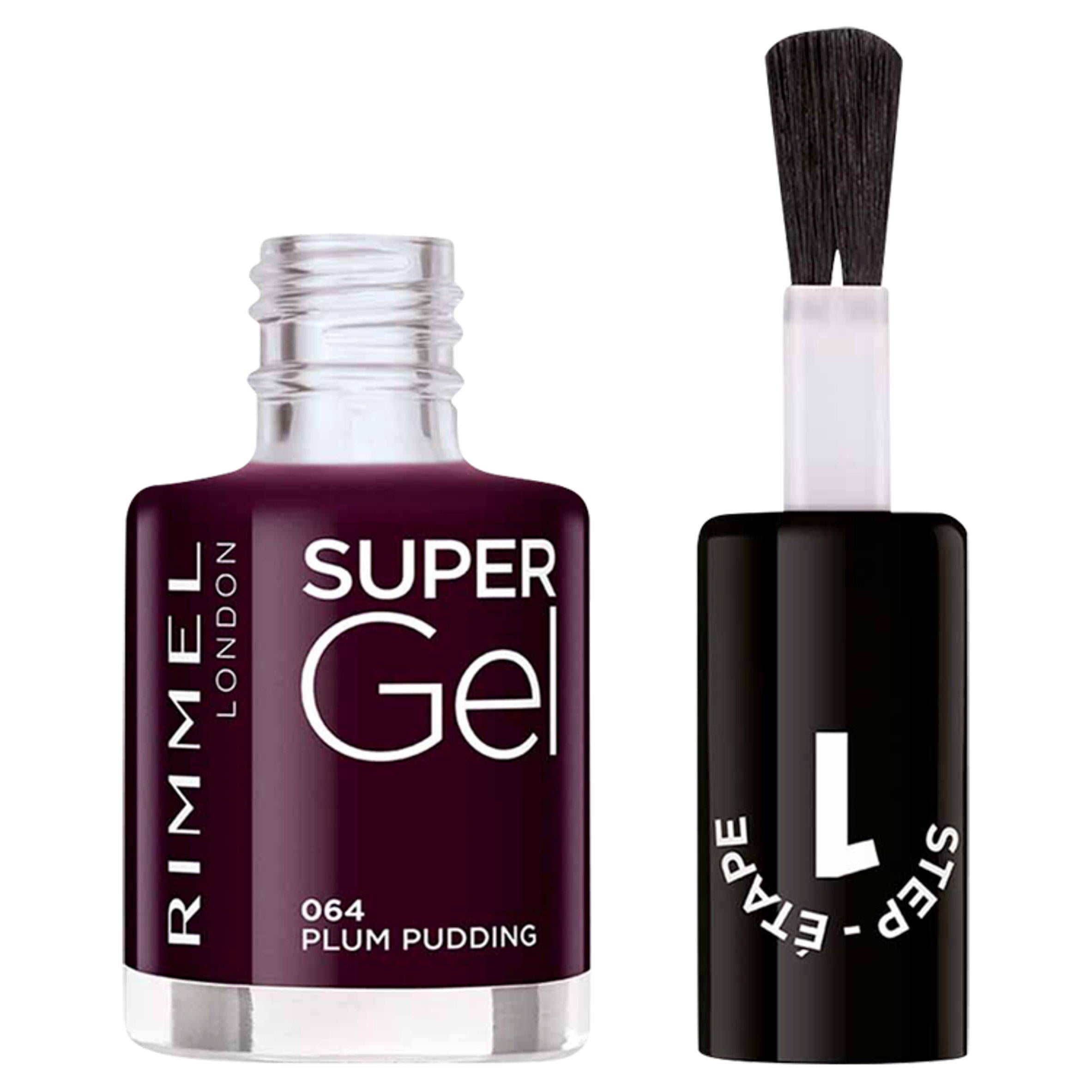 Rimmel London Super Gel Nail Polish 064 Plum Pudding 12ml All Sainsburys   