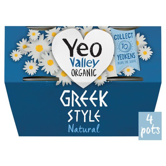 Yeo Valley Organic Greek Style Natural Yogurt 4x110g GOODS Sainsburys   