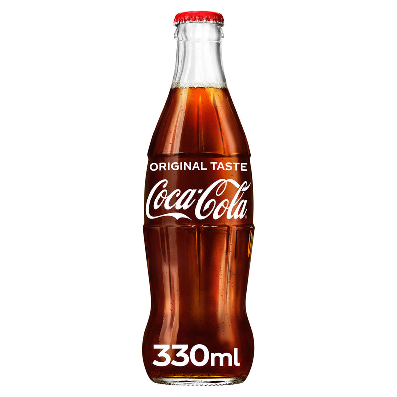 Coca-Cola Original Taste cola 24 x 330ml glass bottles - British product