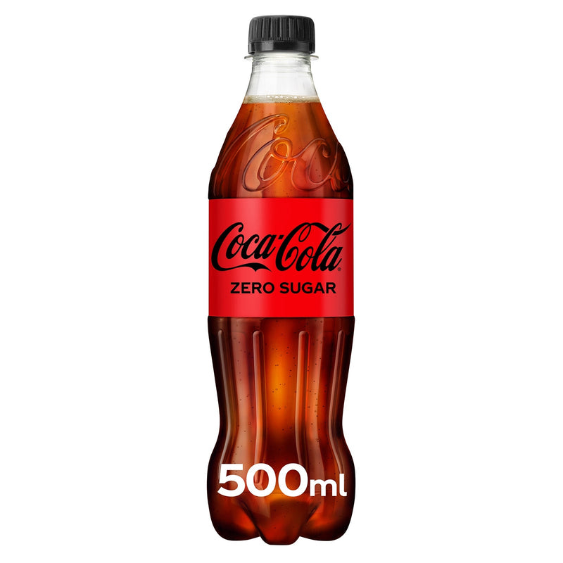 Coca-Cola Zero Sugar diet cola in 12 x 500ml bottles - British product
