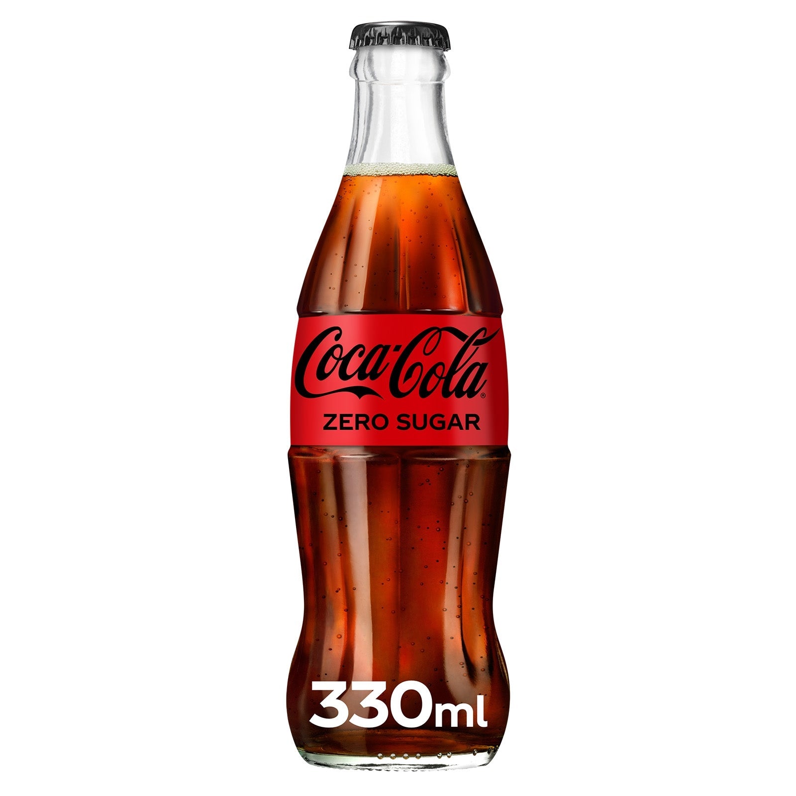 Coca-Cola Zero Sugar cola 24 x 330ml glass bottles - British product