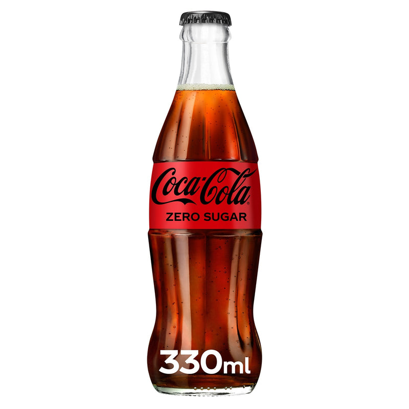 Coca-Cola Zero Sugar cola 24 x 330ml glass bottles - British product