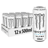 Monster Energy Ultra sugar-free energy drink 12x500ml cans, imported from the UK
