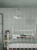 عينة ورق حائط Laura Ashley Mineral Green Corrina Leaf بحجم A4 - منتج بريطاني