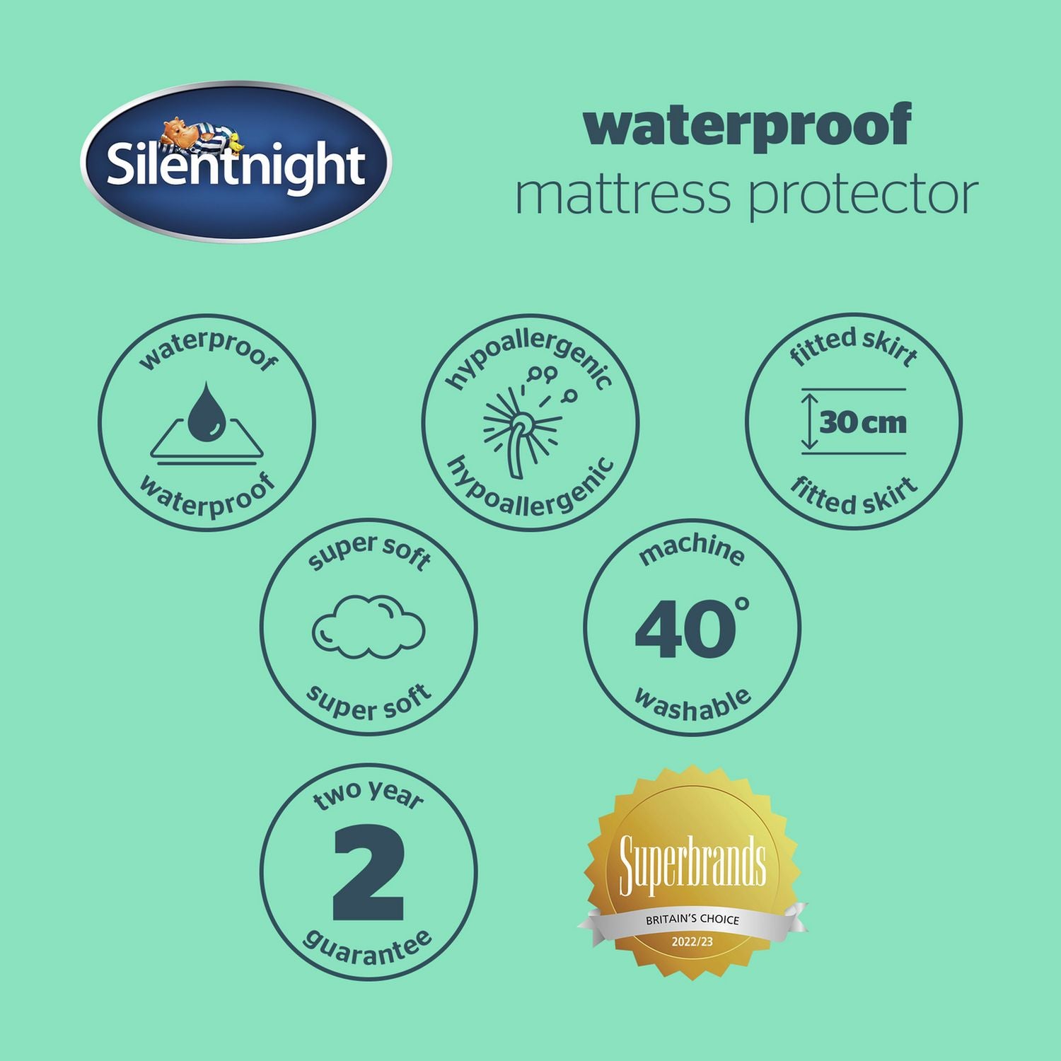 Silentnight waterproof mattress protector single (British brand)