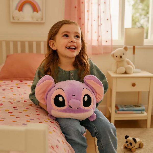 Disney Stitch Angel plush hand warmer cushion 35cm, imported from the UK