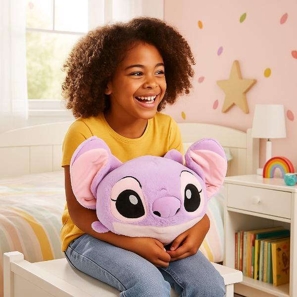 Disney Stitch Angel plush hand warmer cushion 35cm, imported from the UK