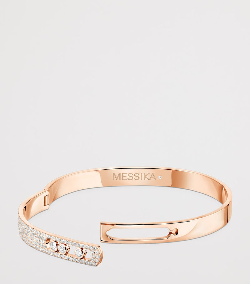Messika pink gold diamond pavé bangle 1.18ct - British product